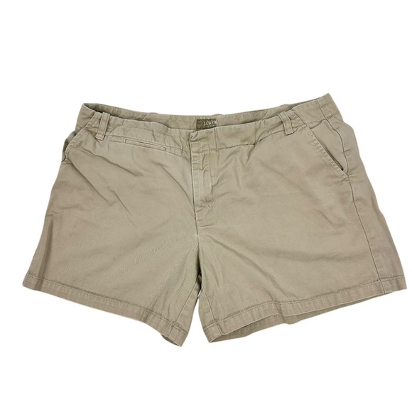 J.Crew Pants - J.Crew Chino Shorts Khaki Tan Women SZ 12 5" Inseam 100% Cotton Twill Preppy